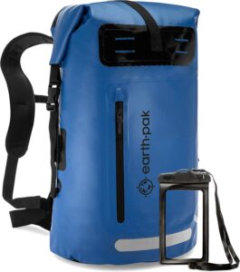 Using a Earth Pak waterproof backpack to keep your gear dry